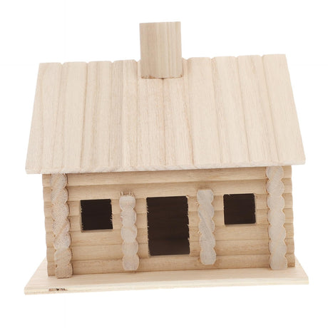 SUPVOX Wooden Bird House Wooden Bird Hut DIY Wood Bird House Parrot Hanging Hideaway Cave Unpainted Bird Hut Birdhouse Craft Kit Hamster Hammock Bed SUPVOX