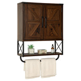 Rustown Vintage Farmhouse Wall-Mounted Medicine Cabinet with Barn Doors and Adjustable Shelf RUSTOWN