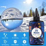 KISREL UV Resin 300g - Upgraded UV Resin Kit, Hard Type Crystal Clear Ultraviolet Curing UV Epoxy Resin for Craft Jewelry Making KISREL