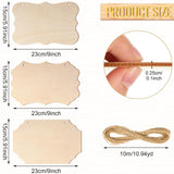 30 Pcs Unfinished Wood Sign Blank Wood Blanks for Crafts Wooden Plaque for Crafts Wood Hanging Sign Blank Rectangle Wooden Sign Wooden Slices Banners Kigley