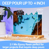 Deep Pour Epoxy Resin 1.5 Gallon 2-4" Inch Pour Depth Low Viscosity Crystal Clear & High Gloss, Bubble-Free Casting 2:1 Mix Ratio Resin Kit for Wood Kapaga