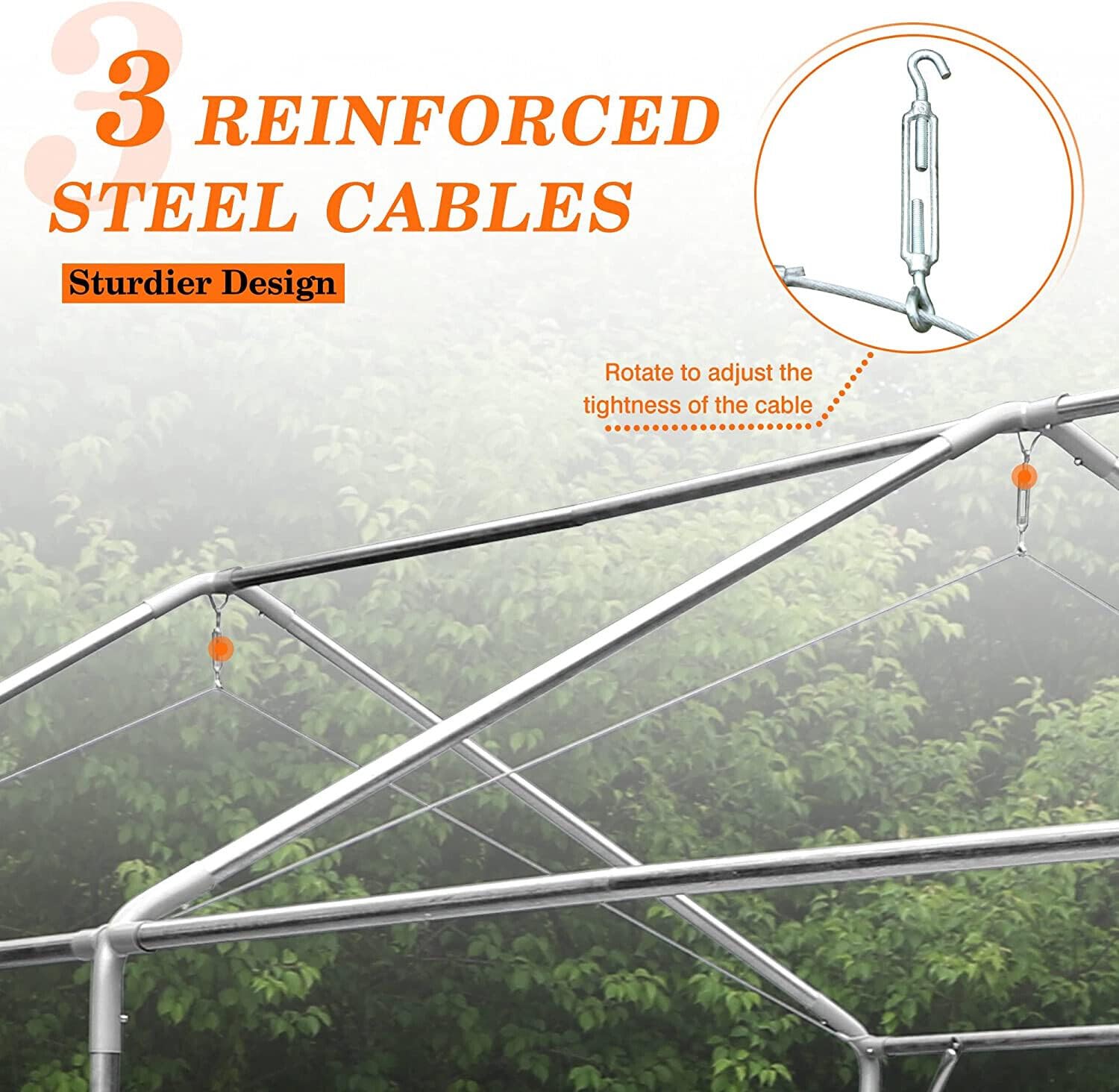 PHI VILLA 10x20 ft Heavy Duty Carport Car Canopy Garage Extra Storage Shelter Boat Party Tents Shed with Removable Sidewalls and Doors, Beige PHI VILLA