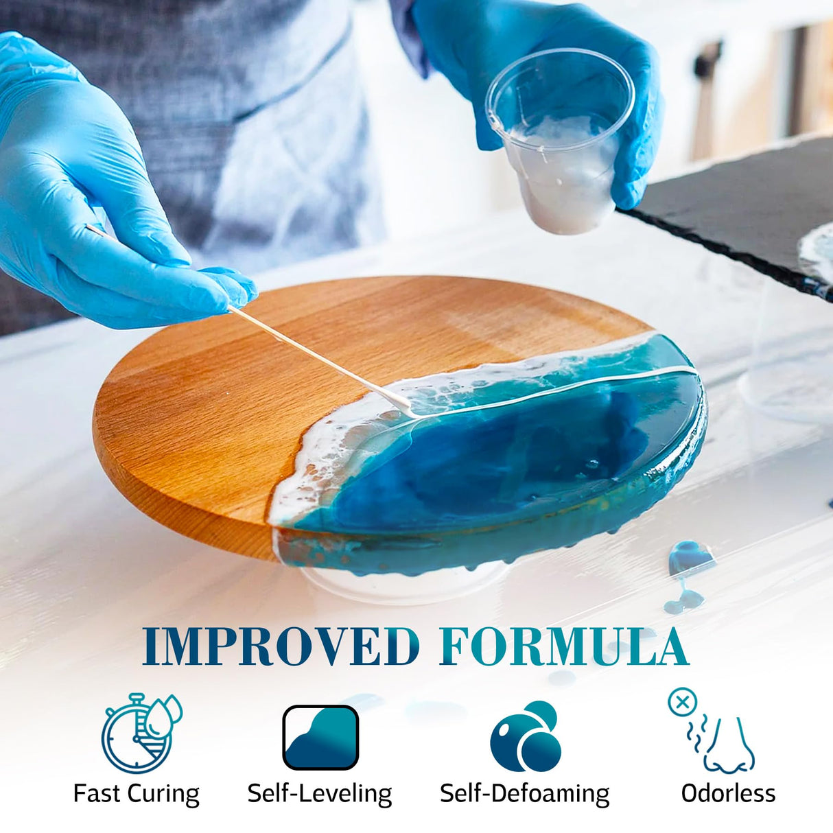 Epoxy Resin - 100oz Crystal Clear Epoxy Resin Kit for Casting and Coating, Table Tops - Bubble Free Fast Curing 2 Part Art Resin for Jewelry Making, Limino