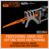 HORUSDY 9-Inch Wood Pruning Reciprocating Saw Blades, 5 Pack, 5TPI Saw Blades HORUSDY