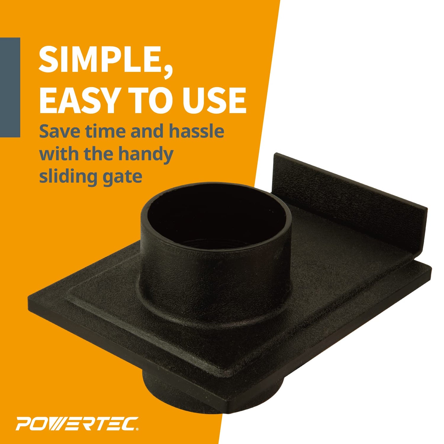 POWERTEC 70133 2-1/2-Inch Blast Gate for Dust Collector, Dust Collection Fittings POWERTEC
