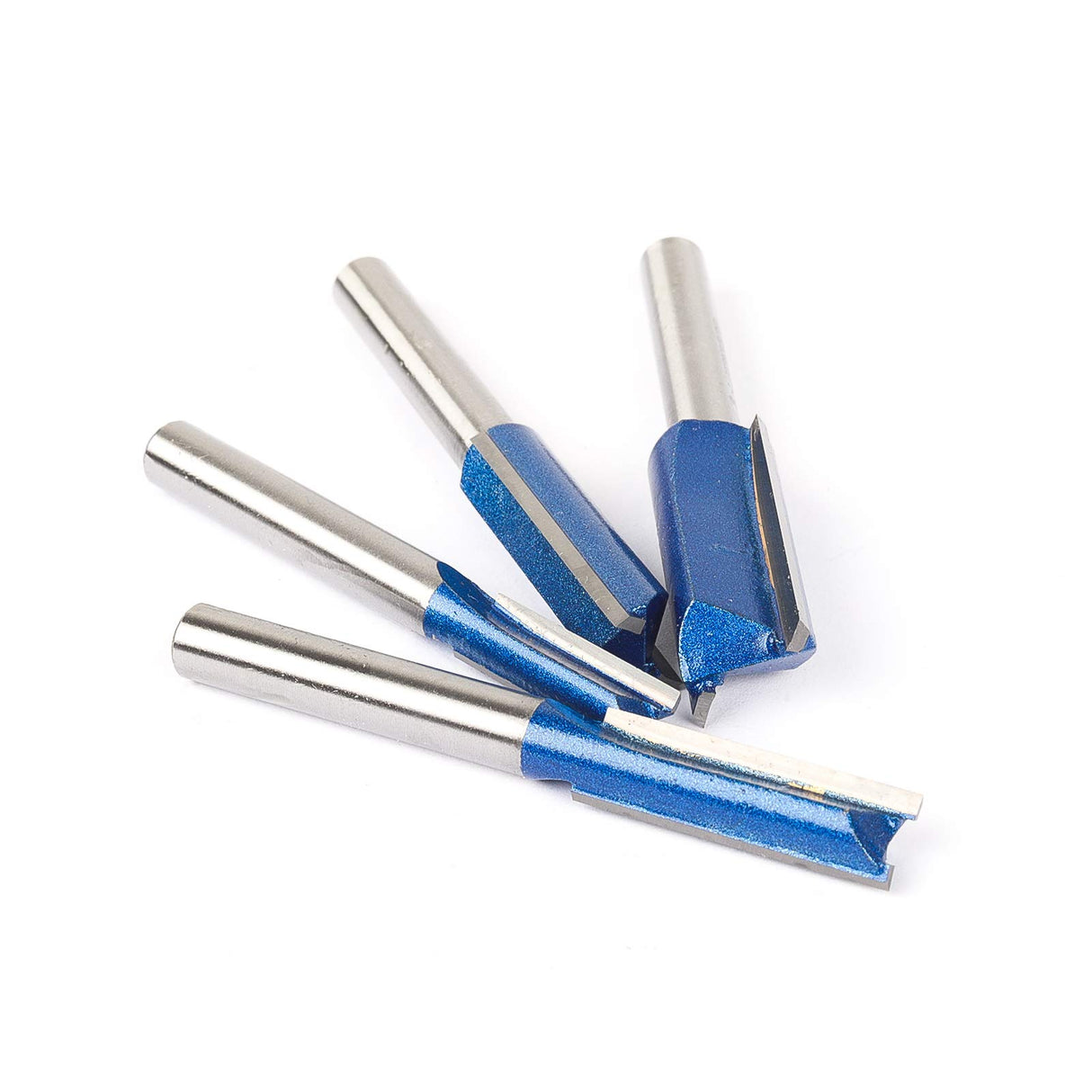 KOWOOD Plus Double Flute Straight Router Bit Set, 1/4 Inch Shank. Cutting Diameter in 1/4”, 5/16”, 3/8”, 1/2”. with Updated Kowood C3 Carbide. Great KOWOOD