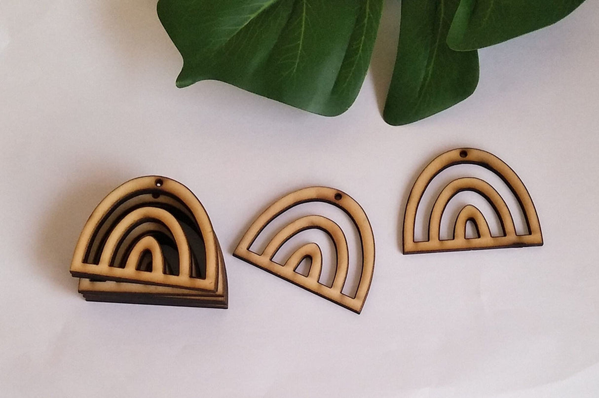 30PCS Rainbow Wood Earring Blanks, Jewelry Earring Blanks, DIY Project Wood, Macrame Supplies Wood Earrings (1.4 '' x 1.1'') XIAOYUE