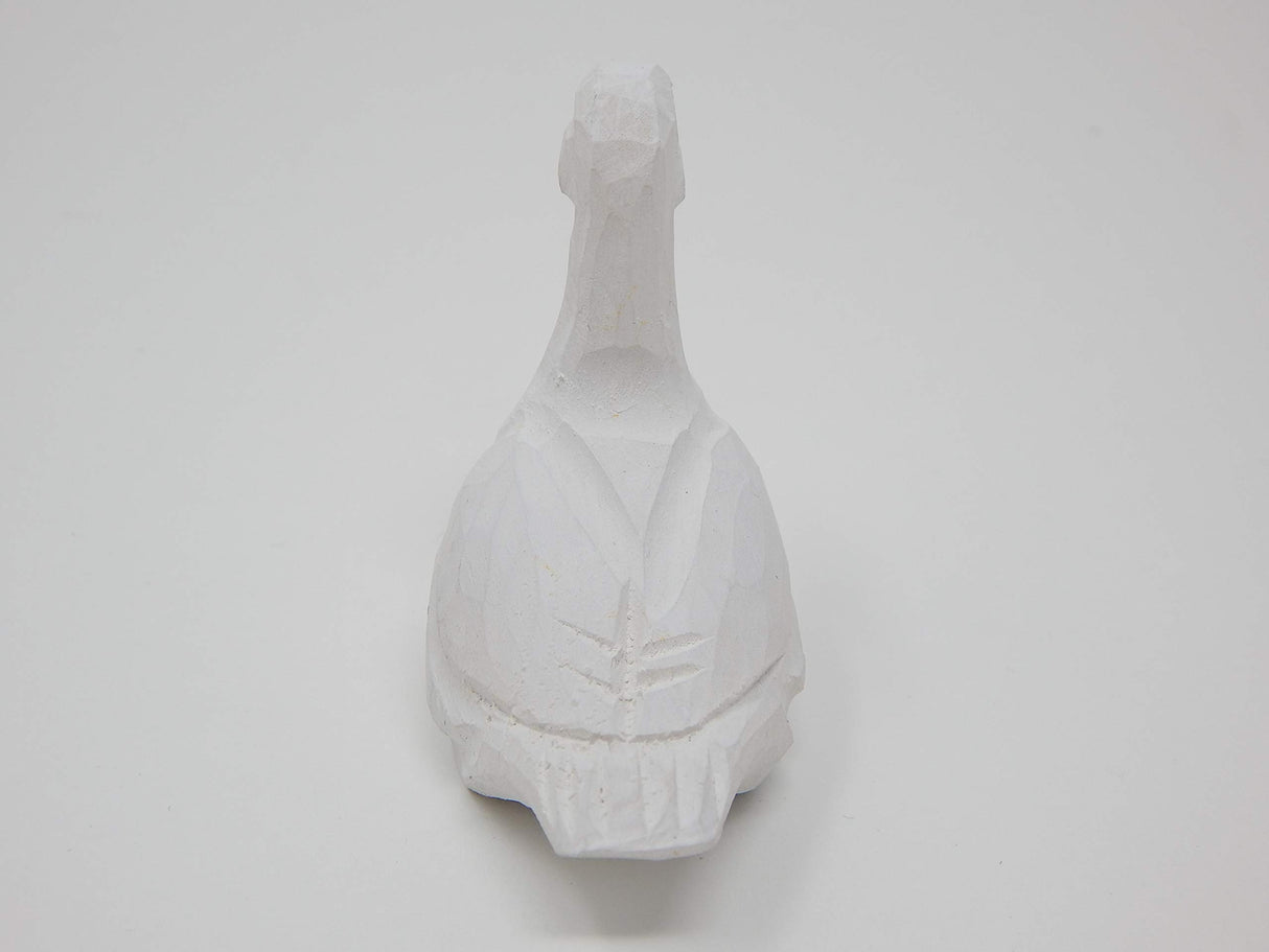 Selsela White Goose Keychain Bird Ring Hook Clip Charm Miniature Wood Mini Figurine Small Animal Selsela