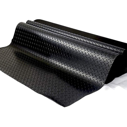 Boshen 5Ft x 17Ft Garage Floor Mat 2.5mm Thickened Rubber Flooring Roll 85sqft Diamond Plate PVC Rubber Trailer Mat Non-Slip Floor Protector Mat for