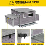 Aivituvin Chicken Coop Wooden Hen House Two Nesting Box with Large Run Outdoor Rabbit Hutch Bunny Cage Poultry Coop Suit for 4-6 Chickens Aivituvin