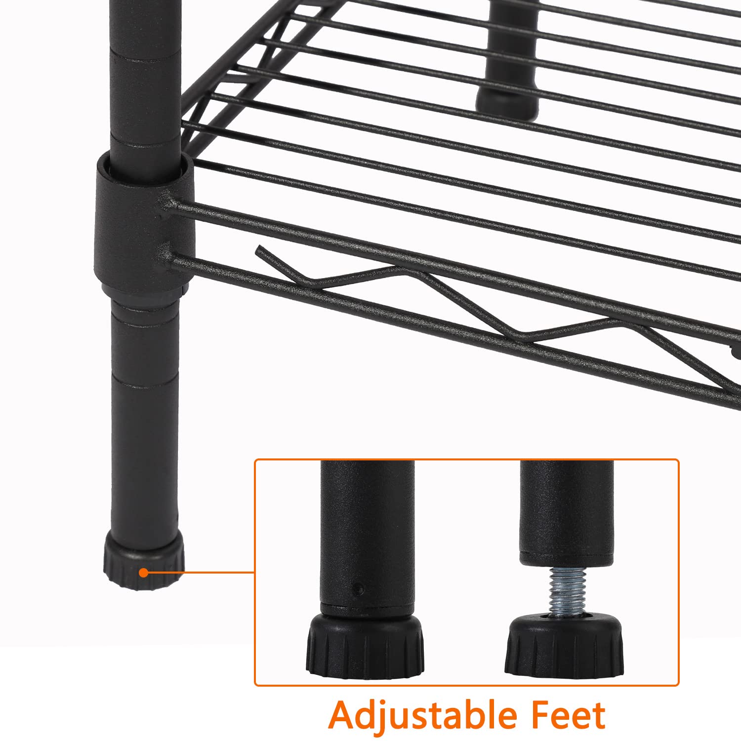 6-Shelf Adjustable Heavy Duty Storage Shelving Unit, Metal Organizer Wire Rack for Laundry Bathroom Kitchen Pantry Closet No Wheels, Black Soywey