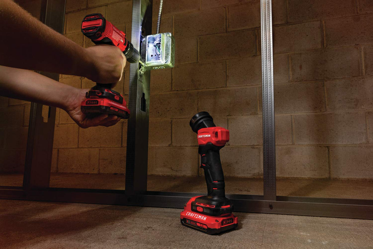 CRAFTSMAN V20 LED Work Light, Cordless Handheld, 140 Lumens, Bare Tool Only (CMCL020B) Craftsman