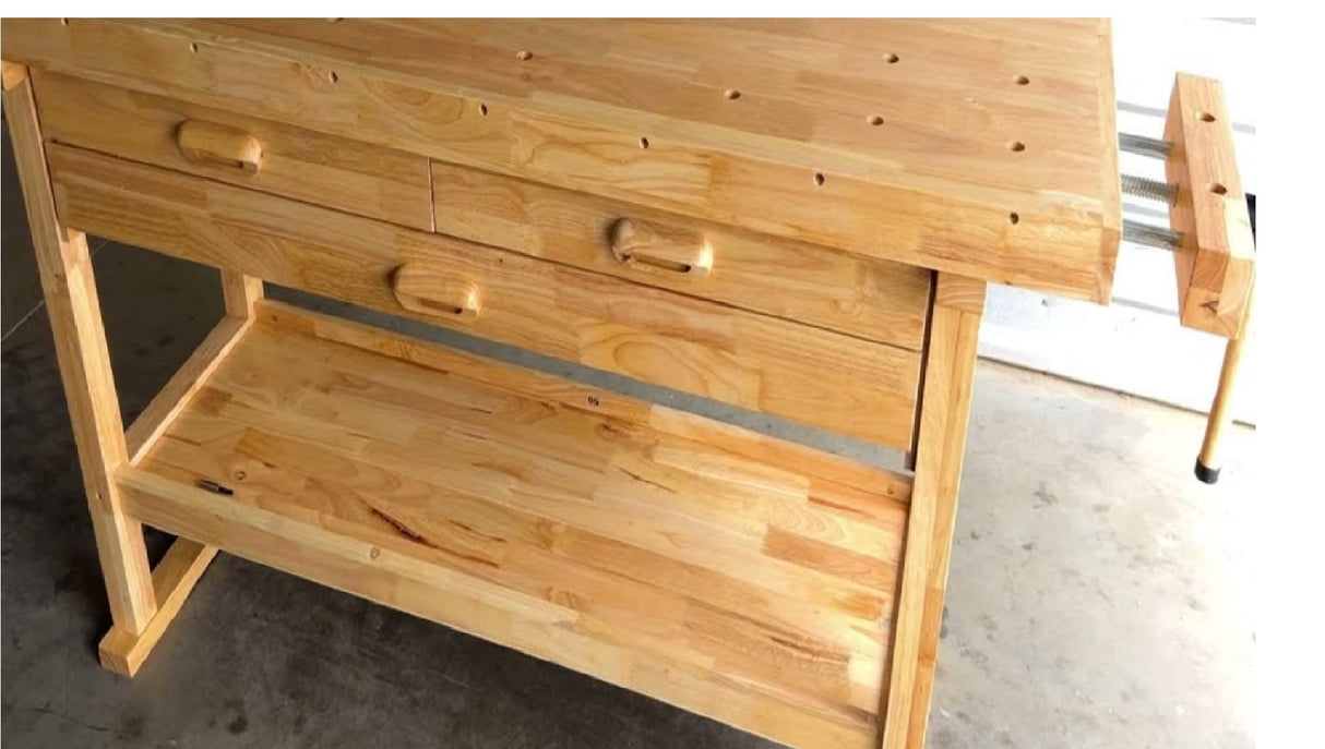 Windsor Design Workbench with 3 Drawers, 60 Hardwood Surface WINDSOR DESIGN At The Neighborhood Corner Store