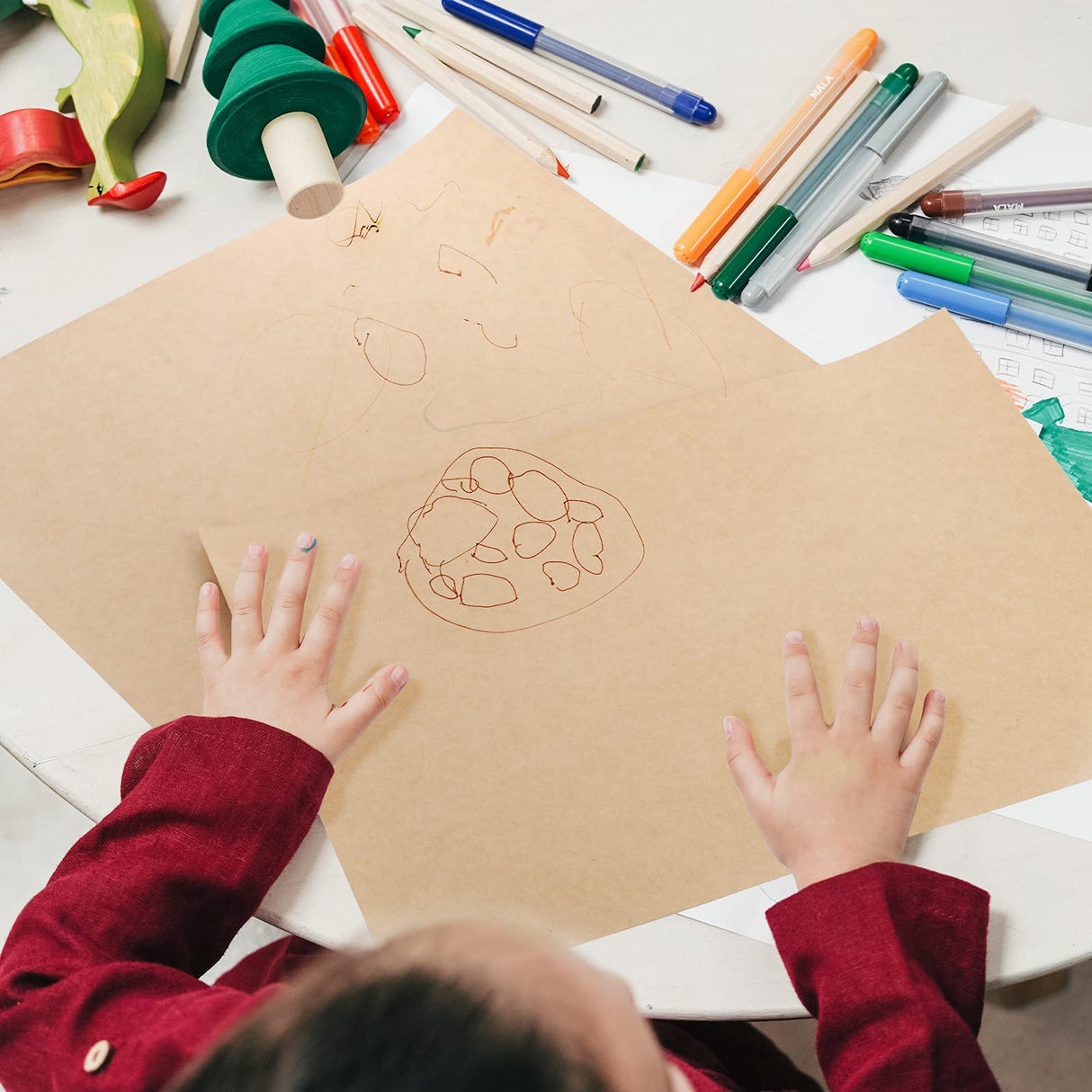 ZEAYEA 300 Pack Kraft Paper Sheets, 120 GSM Brown Printer Paper, Rustic Brown Stationery Paper for Arts and Craft, Drawing, DIY Projects, Invitation, ZEAYEA