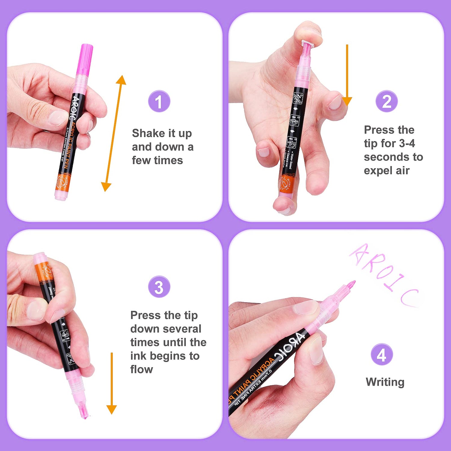 AROIC Paint Pens Paint Markers, 36 Packs Acrylic Paint markers for Writing on Any Material, Wood, Rock Painting, Glass, Ceramic, Canvas, Easter Egg AROIC