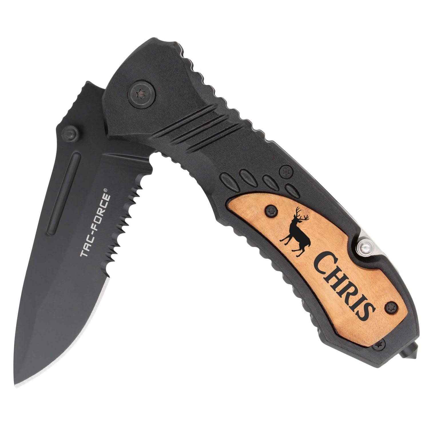 Palmetto Wood Shop Engraved Pocket Knife, Gifts For Men, Stainless Steel 3.25" Blade, 30 Optional Icons, Groomsmen Gifts, Personalized Knife for Palmetto Wood Shop