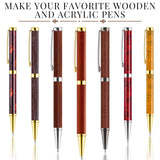 Colarr Slimline Pen Kit Twist Pen Kit with Pen Mandrel Pen Turning Supplies Pen Turning Tools for Home DIY Wood Turning Making Woodworking Supplies Colarr