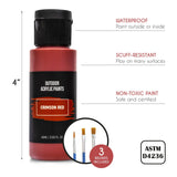 Outdoor acrylic paint set (2 fl oz)- 20 Tubes 2 with Glow in the Dark Effect - Art supplies for Adults - For multiple use- Woods, Leather, Metal & Zenacolor