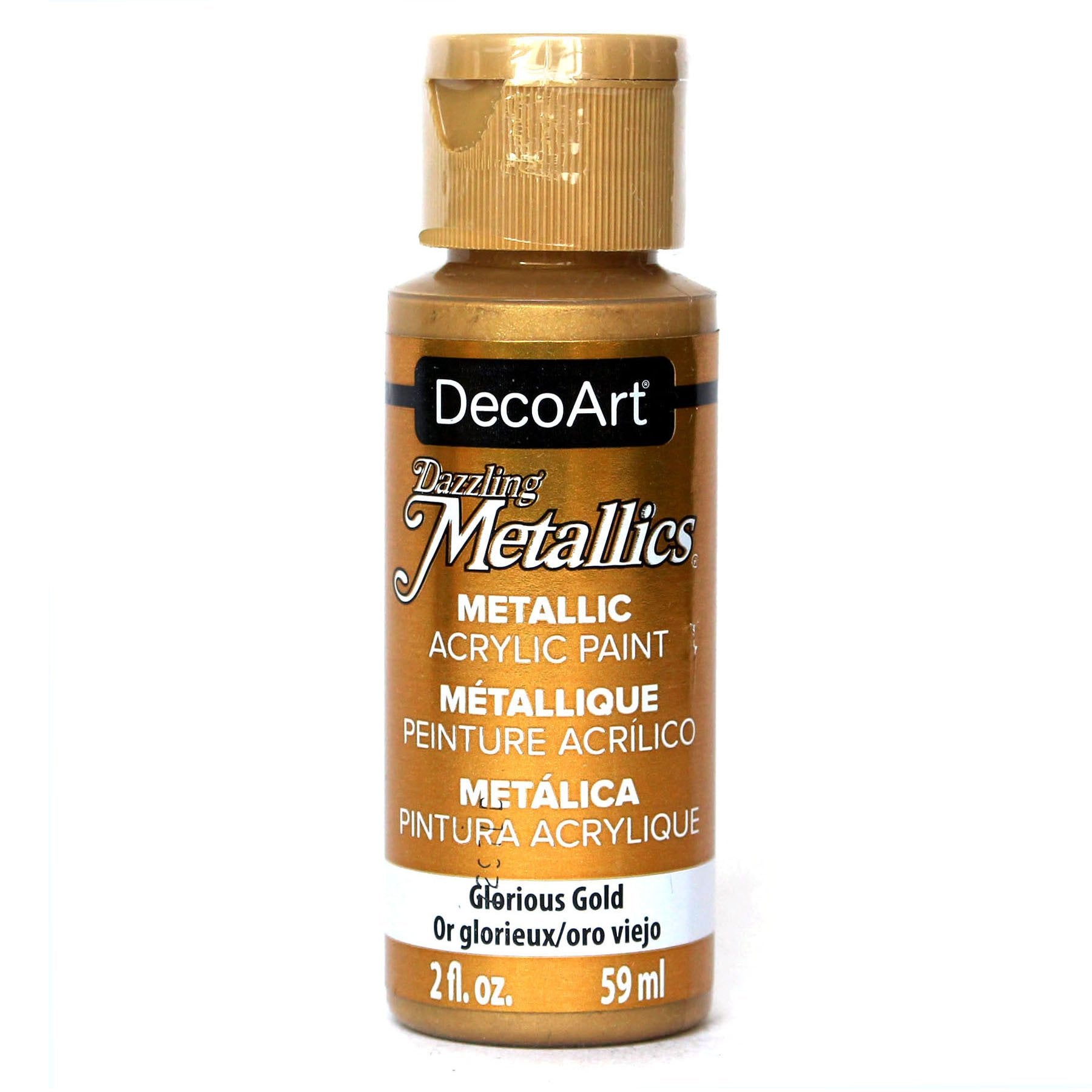 DecoArt DM-DA071 Dazzling Metallics 2-Ounce Glorious Gold Acrylic Paint - WoodArtSupply