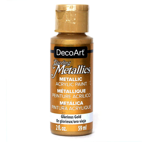 DecoArt DM-DA071 Dazzling Metallics 2-Ounce Glorious Gold Acrylic Paint DecoArt