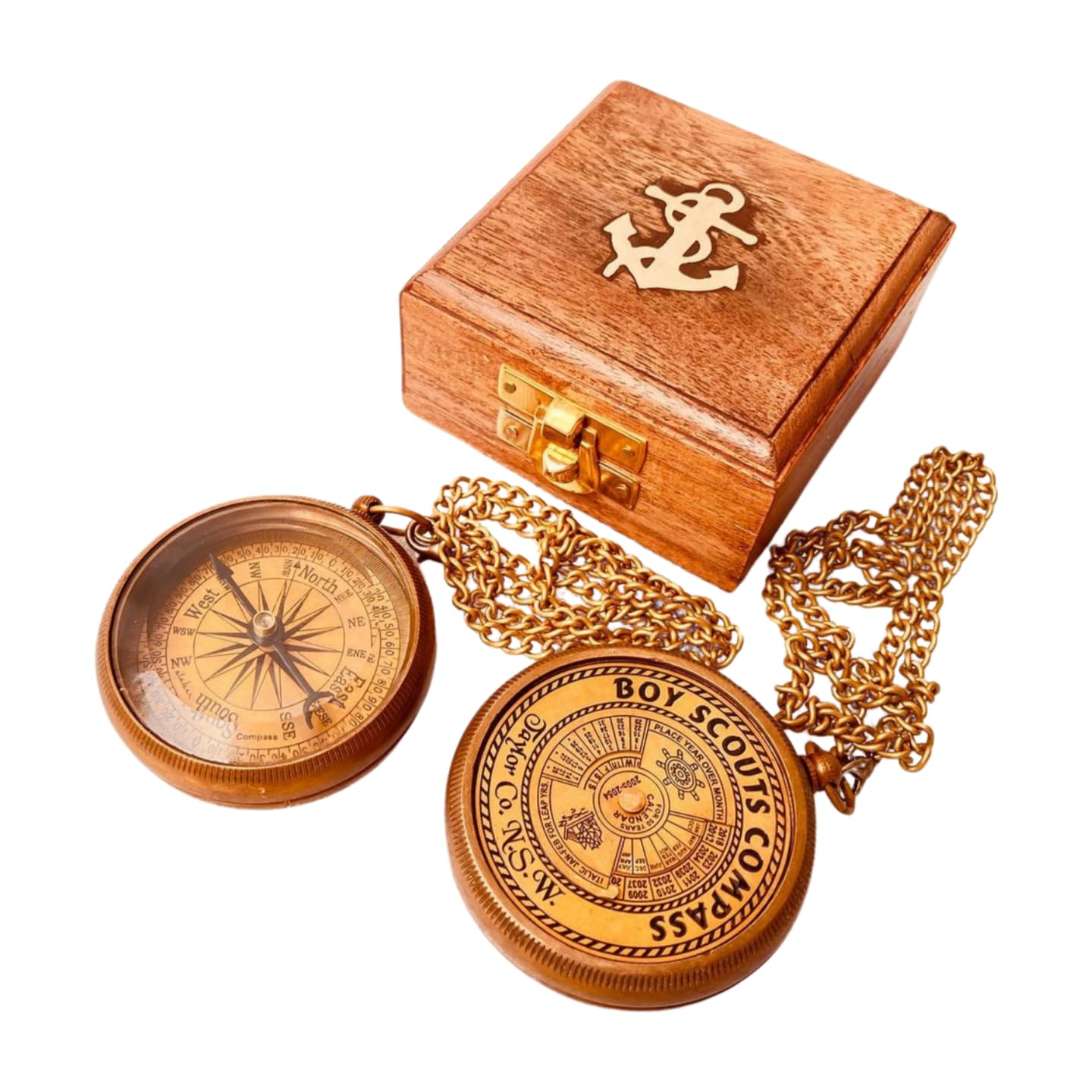 Boys Scout Compass Gift - Engraved Eagle Scout Oath Compass in Wood Box Scout Be Prepared Camping Orienteering Compass, Hiking Backpacking Compass ALADEAN