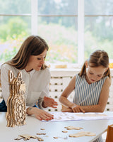 Mechanical Bulldog Clock Model - 3D Wooden Puzzle Kit for Adults and Kids Jigtoy