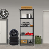 REGILLER 5-Wire Shelving Metal Storage Rack Adjustable Shelves,Standing Storage Shelf Units for Laundry Bathroom Kitchen Pantry Closet (Black,30L x REGILLER