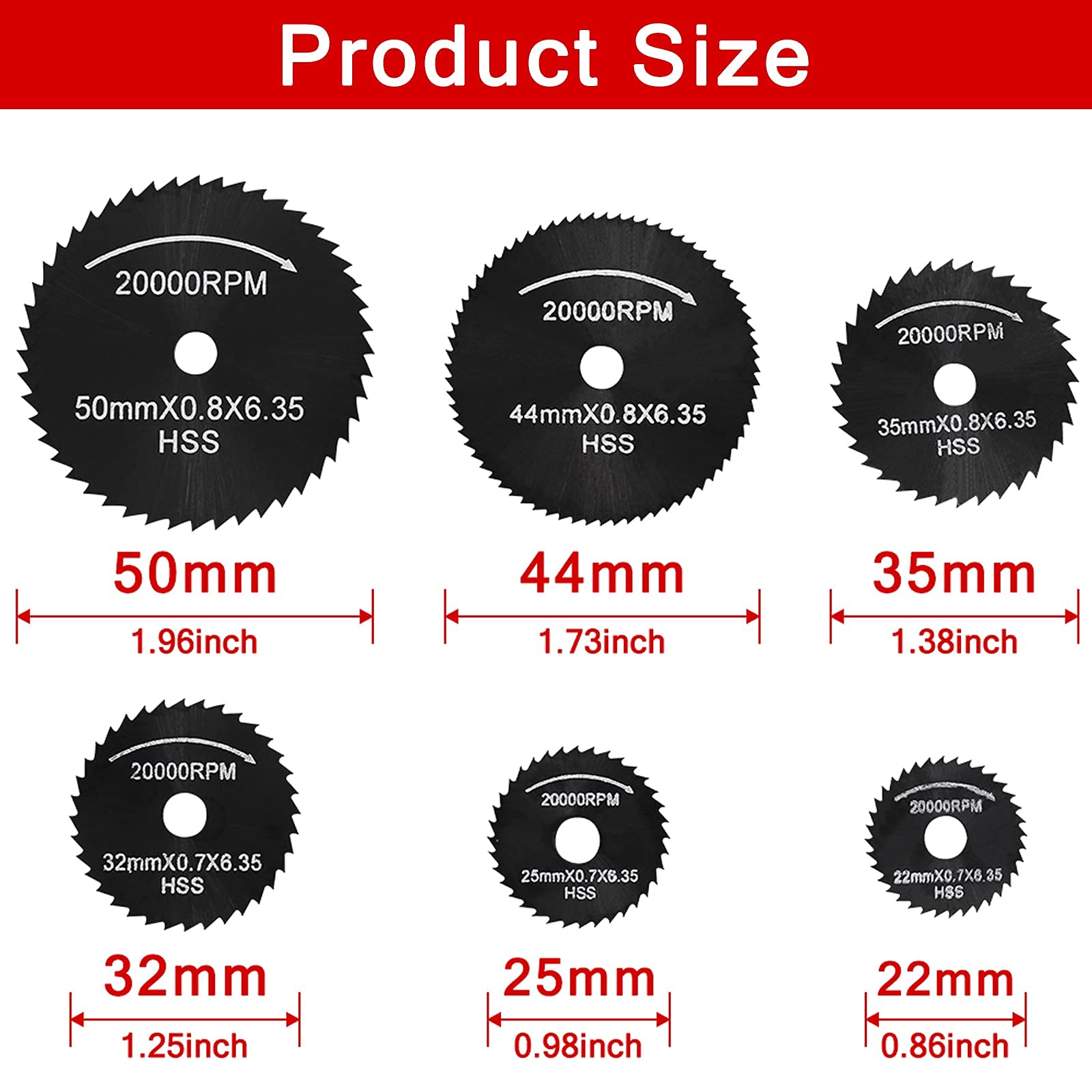 Weikeisa Mini Circular Saw Blade,HSS High-Speed Steel Saw Blade, for Dremel Fordom Cutting Rotary Tools Wheel Set, for Wood, Plastic, Soft Metal, - WoodArtSupply