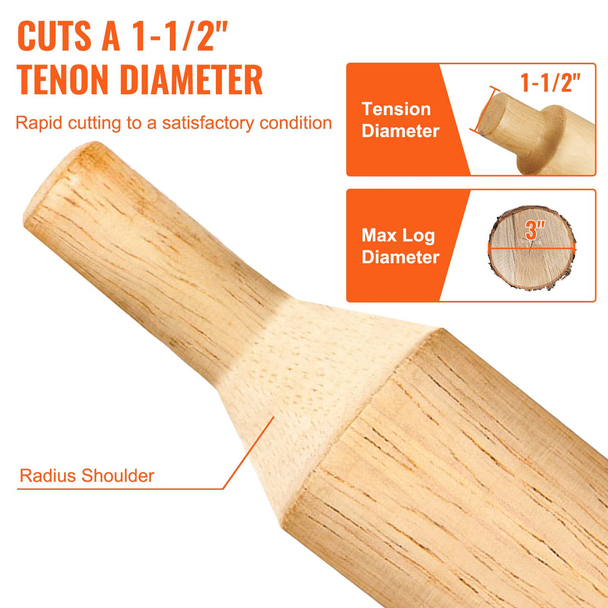 VEVOR Tenon Cutter, 1.5" / 38 mm Diameter, with Dual Straight Blades & Button Screws Home Master Kit, Premium Aluminum & Steel Log Furniture Cutter, VEVOR
