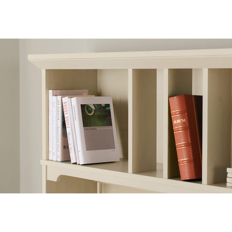 Bush Furniture Salinas 60W Desk Hutch with Shelf Storage in Antique White Bush Business Furniture