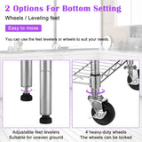 Storage Shelves 6-Tier Wire Shelving Unit Garage Shelving with Wheels 2100LBS Capacity,18" D x 48" W x 78" H Metal Shelves Storage Rack Heavy Duty Capacmkseh