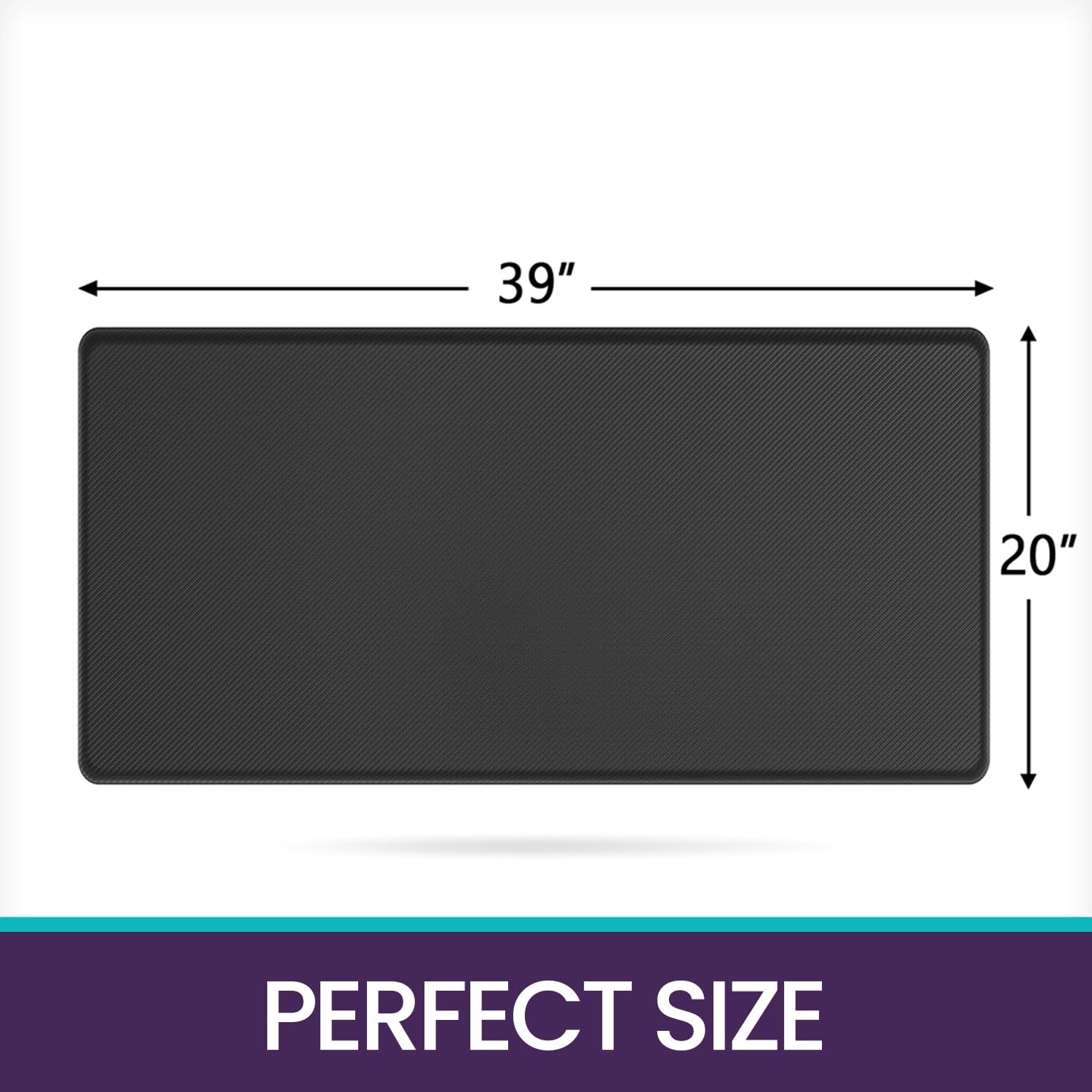 DEXI Anti Fatigue Kitchen Mat, 3/4 Inch Thick, Stain Resistant, Padded Cushioned Floor Comfort Mat for Home, Garage and Office Standing Desk, DEXI