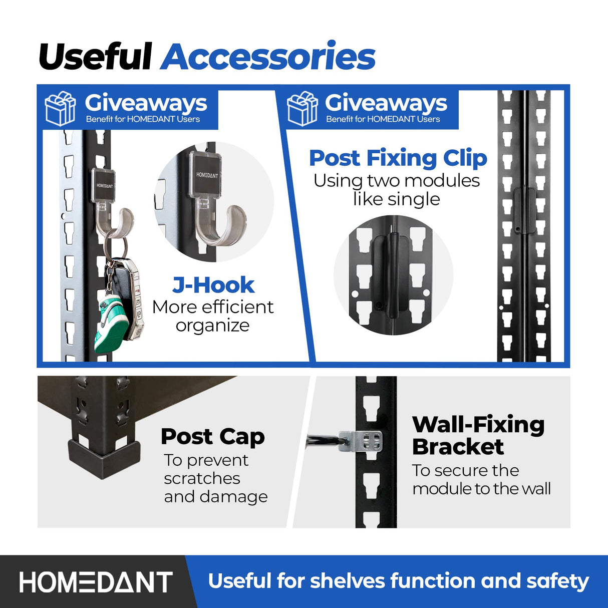 HOMEDANT 5 Tier Laminated Metal Shelving Unit Adjustable Garage Storage Utility Rack Heavy Duty Shelves Organization Multipurpose Shelf Warehouse HOMEDANT