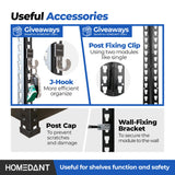 HOMEDANT 5 Tier Laminated Metal Shelving Unit Adjustable Garage Storage Utility Rack Heavy Duty Shelves Organization Multipurpose Shelf Warehouse HOMEDANT