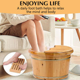Kaichenyt Wooden Foot Basin, Solid Cedar Wood Foot Tub with Cover Plate, Wooden Bucket Foot Bath with Massage, Pedicure Barrel for Foot Bath, Soak, Kaichenyt