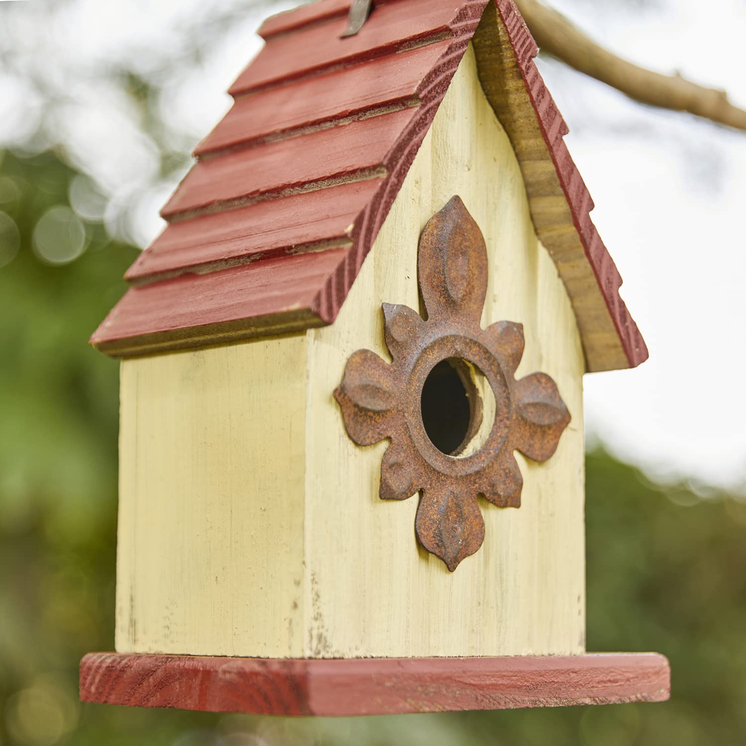 Glitzhome Wooden Bird House Indoor Outdoor Decor Hanging Garden Birdhouse 9" H glitzhome