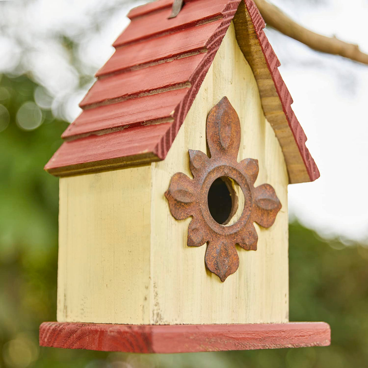 Glitzhome Wooden Bird House Indoor Outdoor Decor Hanging Garden Birdhouse 9" H glitzhome