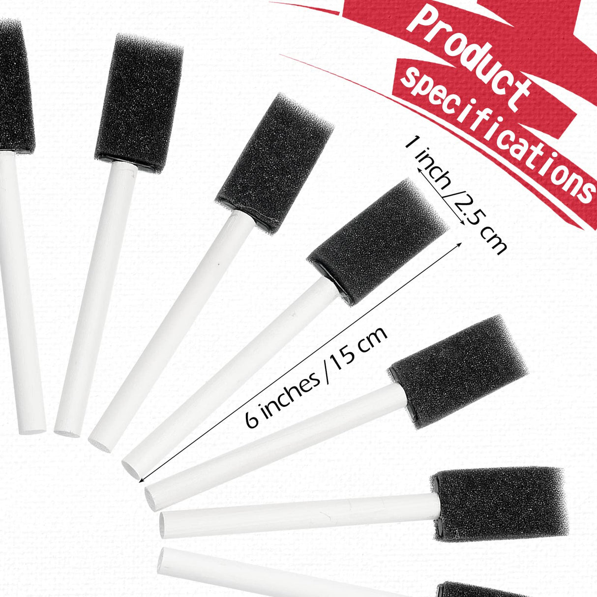 200 Pack Foam Brush Bulk Foam Paint Brushes Sponge Black Foam Brushes for Painting 1 Inch with Handle Wood Grip Foam Art Paintbrushes for Paint Leinuosen