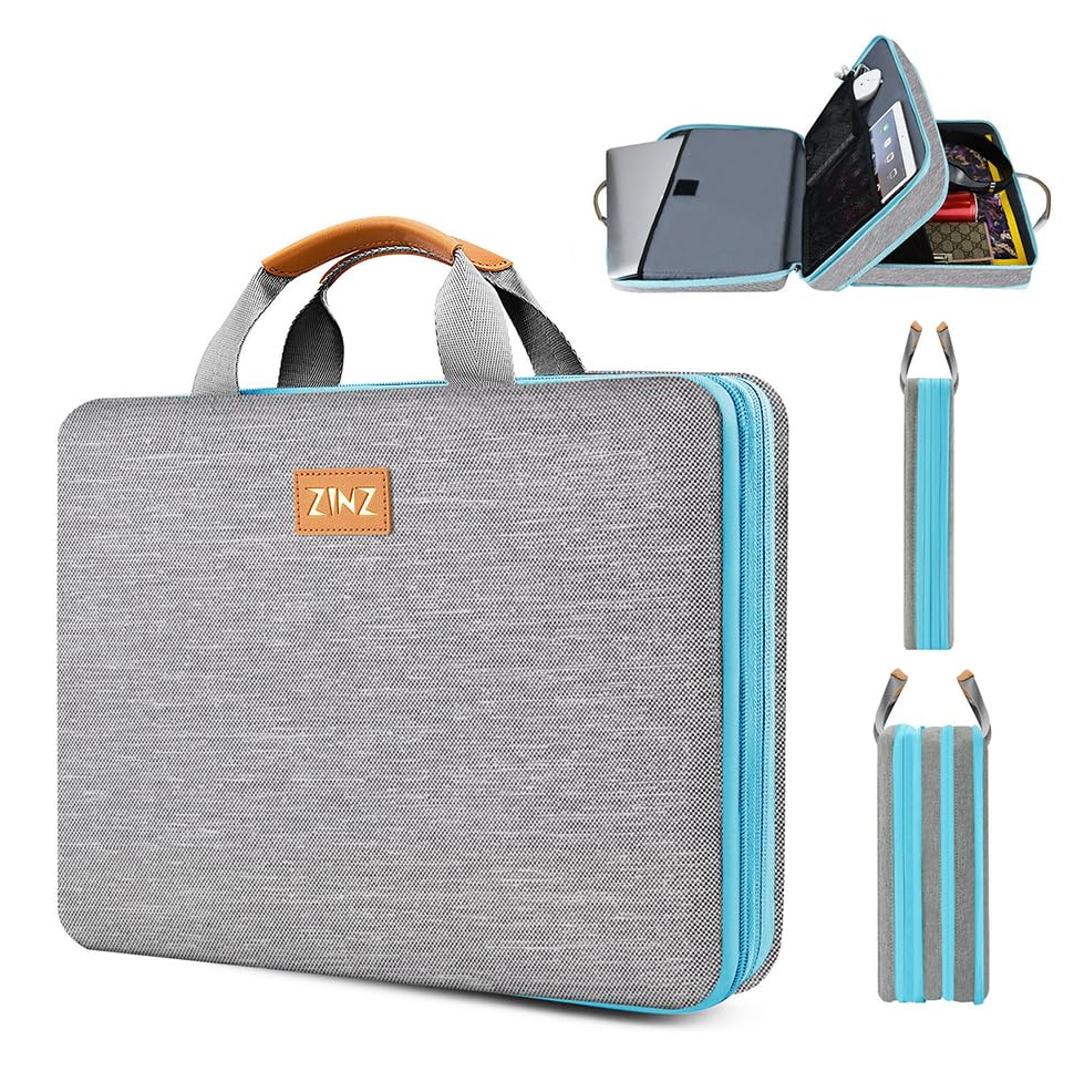 ZINZ Slim and Expandable Laptop Sleeve 15 15.6 16 Inch Case Bag for 15"-16" Notebooks Water-Resistant Handbag Multipurpose Computer Accessories ZINZ
