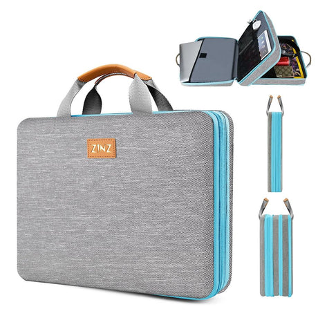 ZINZ Slim and Expandable Laptop Sleeve 15 15.6 16 Inch Case Bag for 15"-16" Notebooks Water-Resistant Handbag Multipurpose Computer Accessories ZINZ