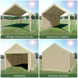 10x20 ft Heavy Duty Carport with Removable Sidewalls,All Weather Carport Garage Party Tent Large Outdoor Canopy Storage Shed for Grezone