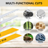 Hanida 12 Pack Reciprocating Saw Blades Metal, Wood Pruning Saw Blades for Reciprocating/Sawzall Saws, BI-M42 Sawzall Blades for Metal & Wood Hanida