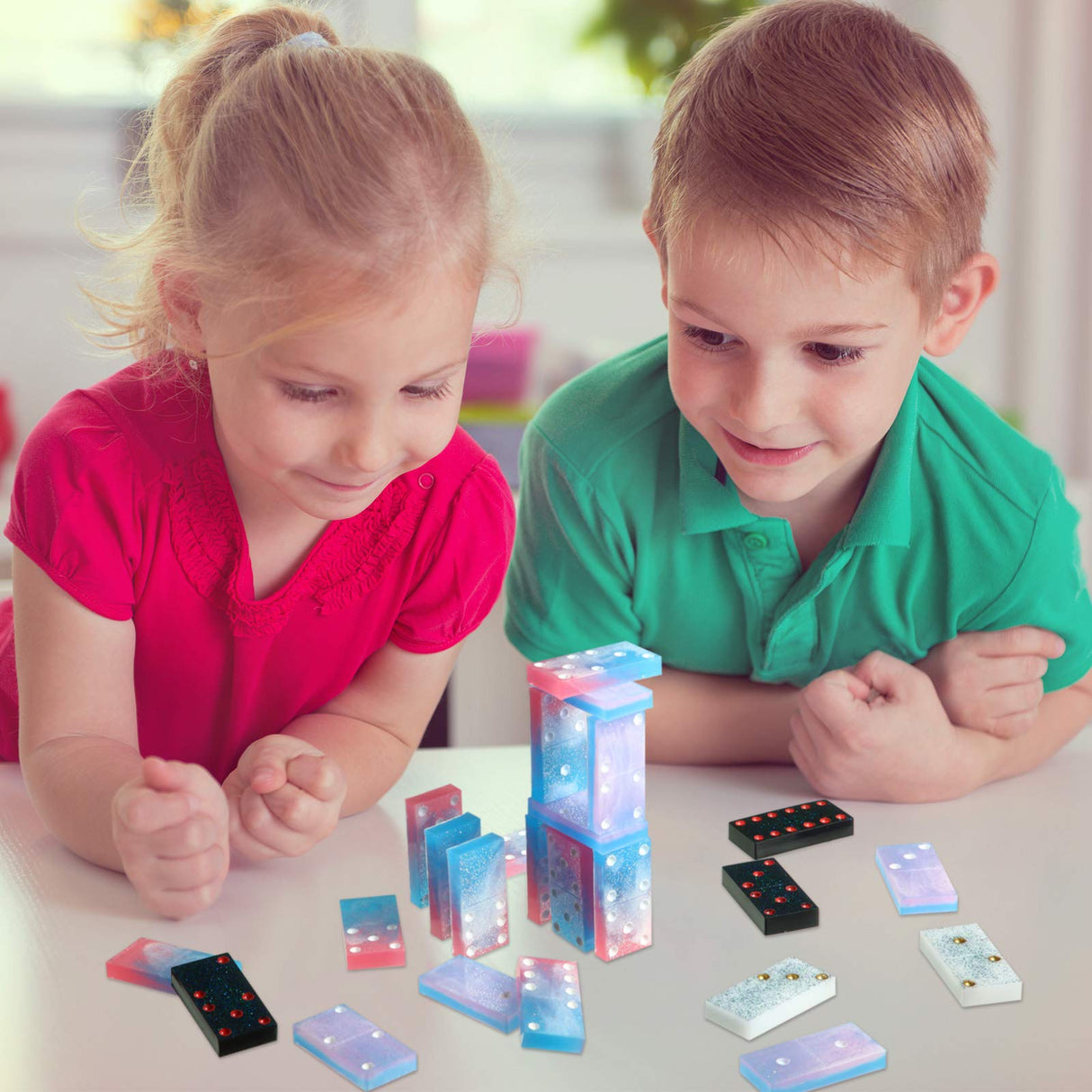 Patelai 3 Sets Domino Resin Molds Silicone Resin Domino Games Mold Dominoes Mold for Resin 28 Cavities with Dots Epoxy Resin Casting Molds Silicone Patelai