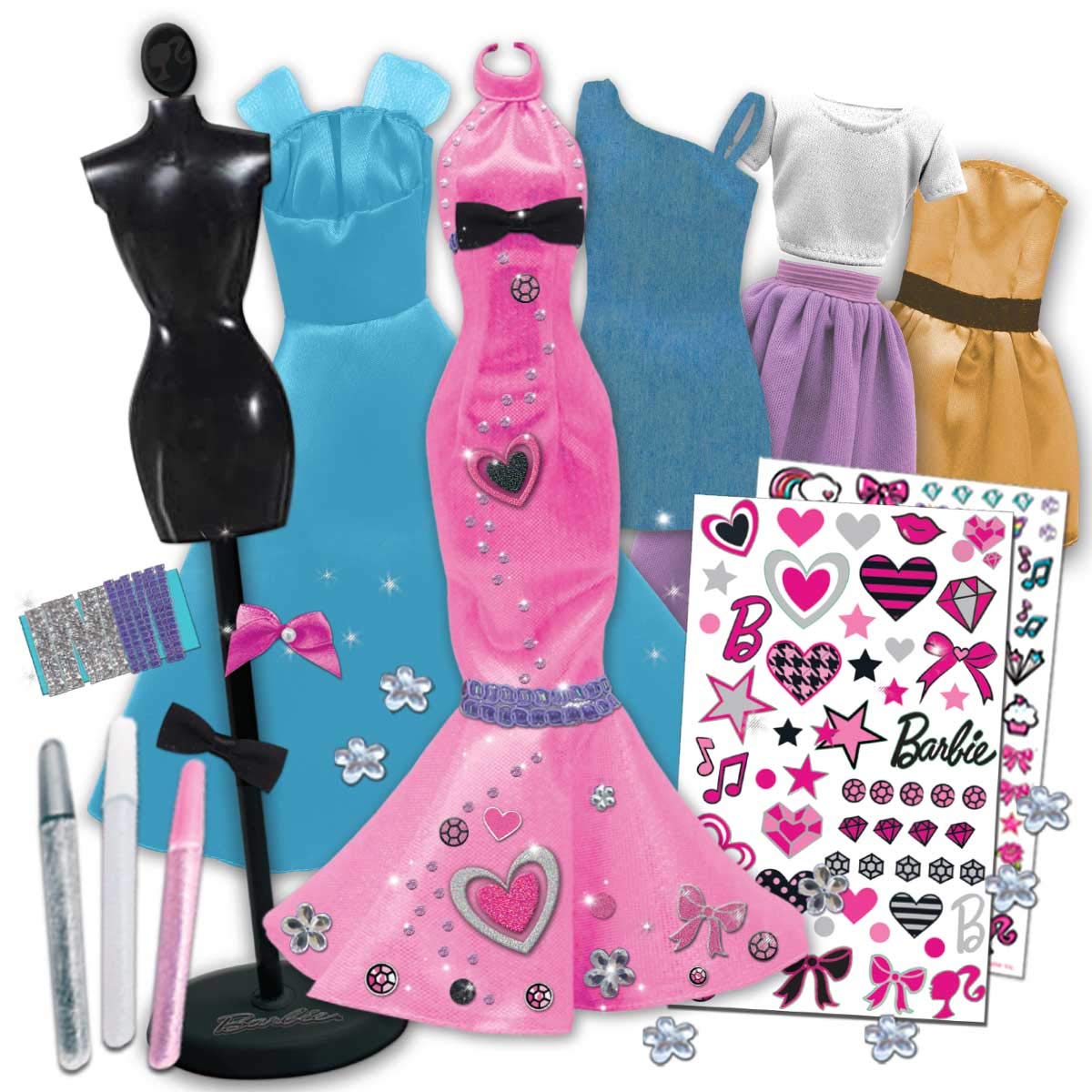 Barbie Be a Fashion Designer Doll Dress Up Kit, 5 Outfits Barbie