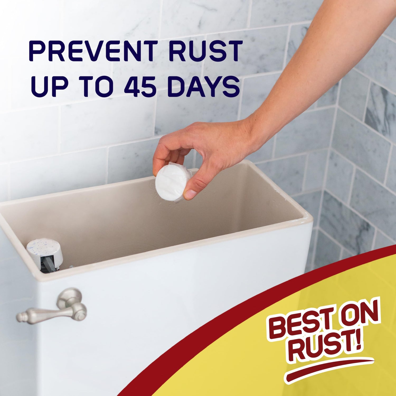 Iron OUT Automatic Toilet Bowl Cleaner, Repel Rust and Hard Water Stains with Every Flush, Household Toilet Cleaner, Pack of 1, 6 Tablets, White Iron OUT