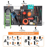 Slatwall Panels 4x8 ft with 15pcs Slat Wall Accessories, Slat Wall Paneling Garage Wall Organizer, PVC Wall Panels Pegboard with Slatwall Hooks, FRAYSCENT