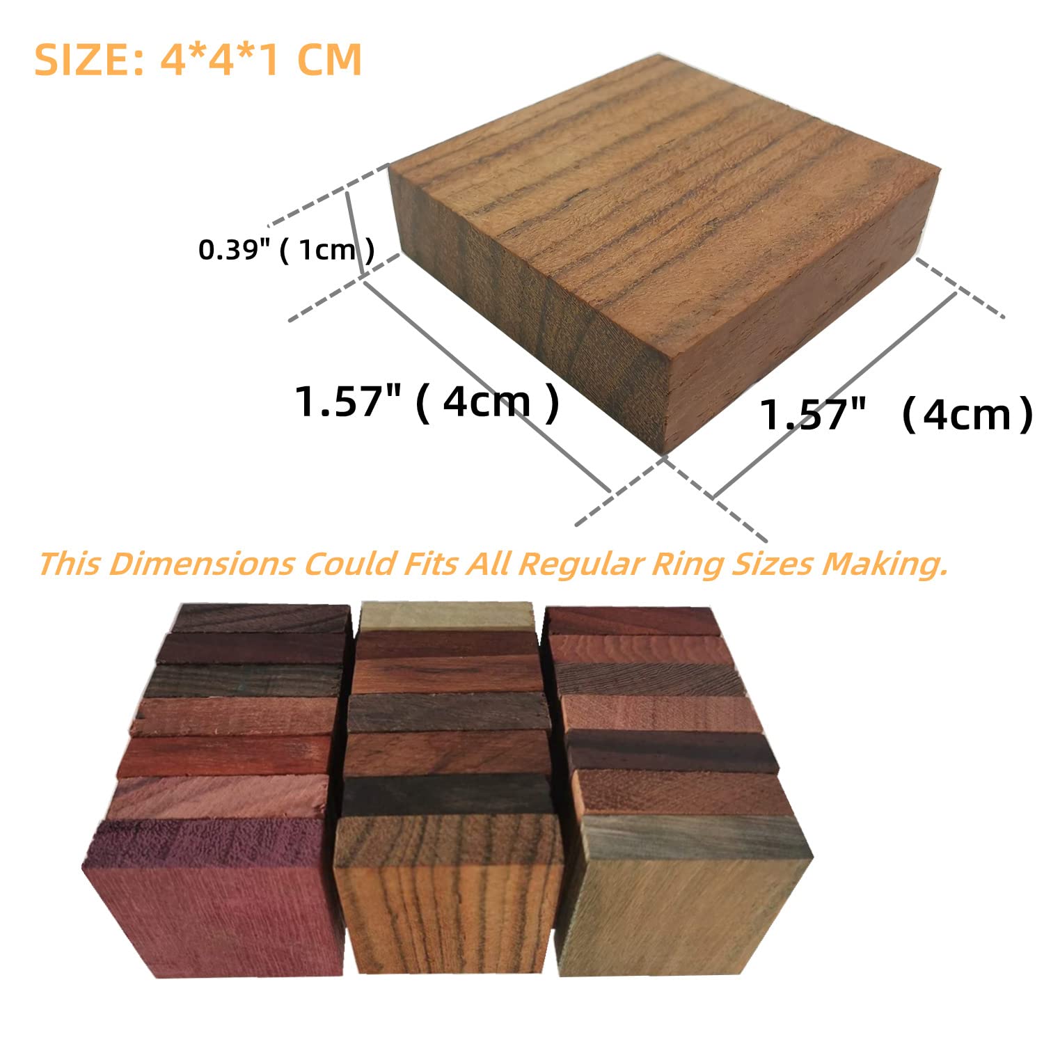DEUXPER Wooden Pieces for Wood Jewelry Ring Making, 21pcs Wood Ring Materials with Different Natural Wooden Textures, Wood Blanks for DIY Wooden DEUXPER