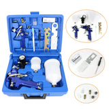 HVLP Air Gravity Spray Gun Set,2-Sprayer Paint Gun,0.8mm 150ml & 1.4mm 600ml Auto Gravity Feed Painting with Locking Air Pressure Regulator Gauge Air Hotorda