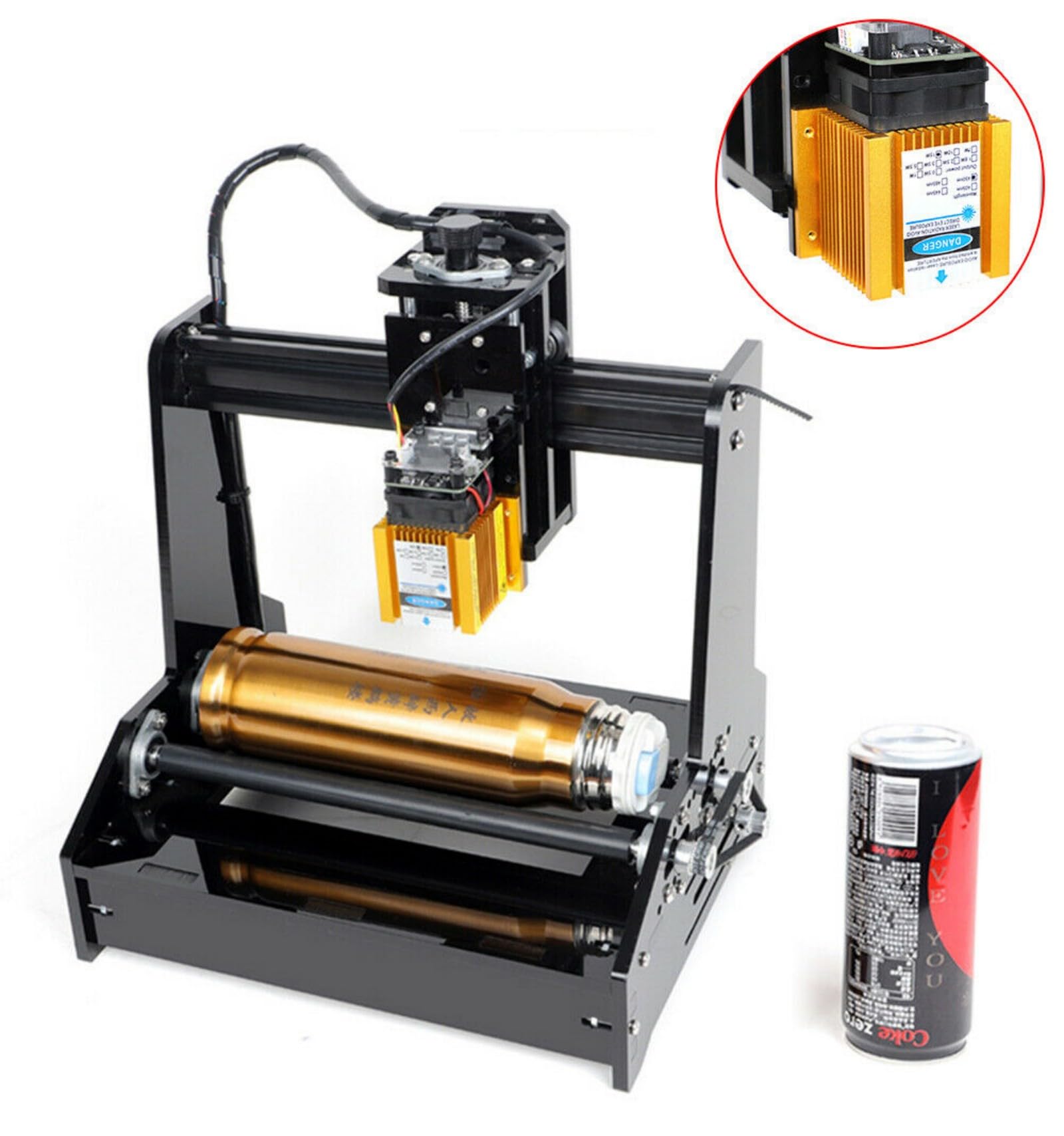 awolsrgiop 15W Cylindrical Engraving Machine Desktop Metal Engraver Printing Portable, Used for Marking Machine, Engraving Machine, Welding Machine, - WoodArtSupply