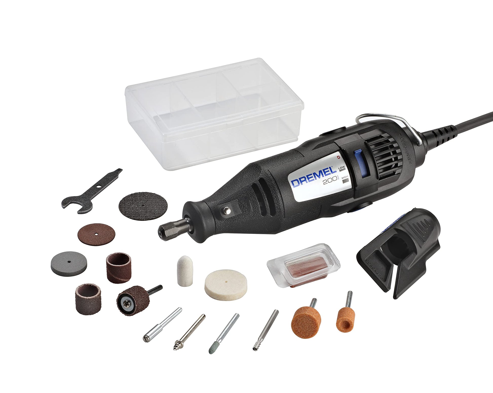 Dremel 200-1/15 Two-Speed Rotary Tool Kit with 1 Attachment 15 Accessories - Hobby Drill, Woodworking Carving Tool, Glass Etcher, Small Pen Sander, - WoodArtSupply